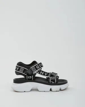 Givenchy Black/White Signature Jaw Logo Sport Sandals - 35.5