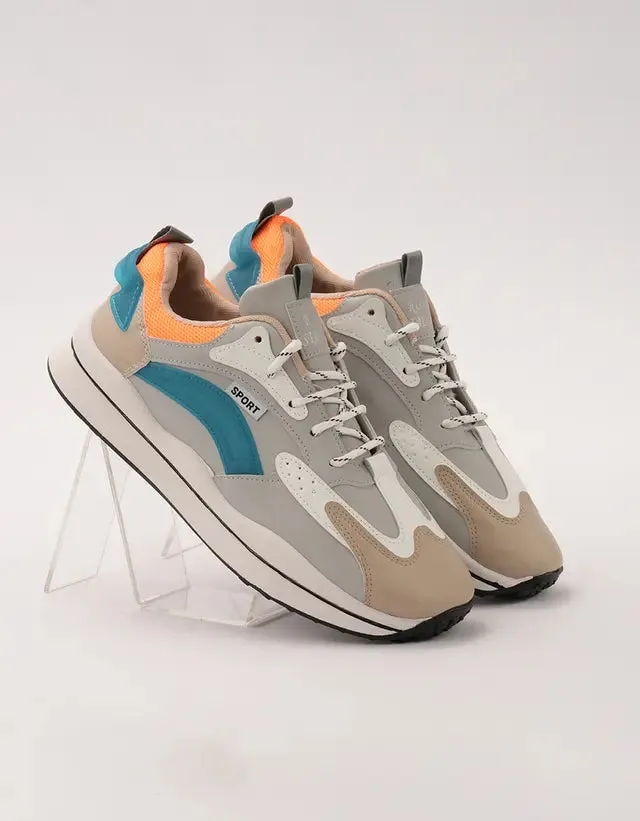 Granite Trail Sport Sneakers - Grey & Camel