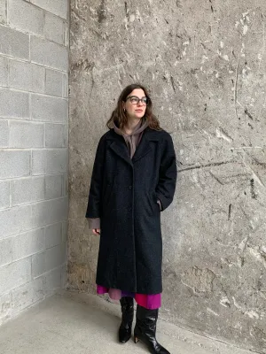 gray wool midi coat
