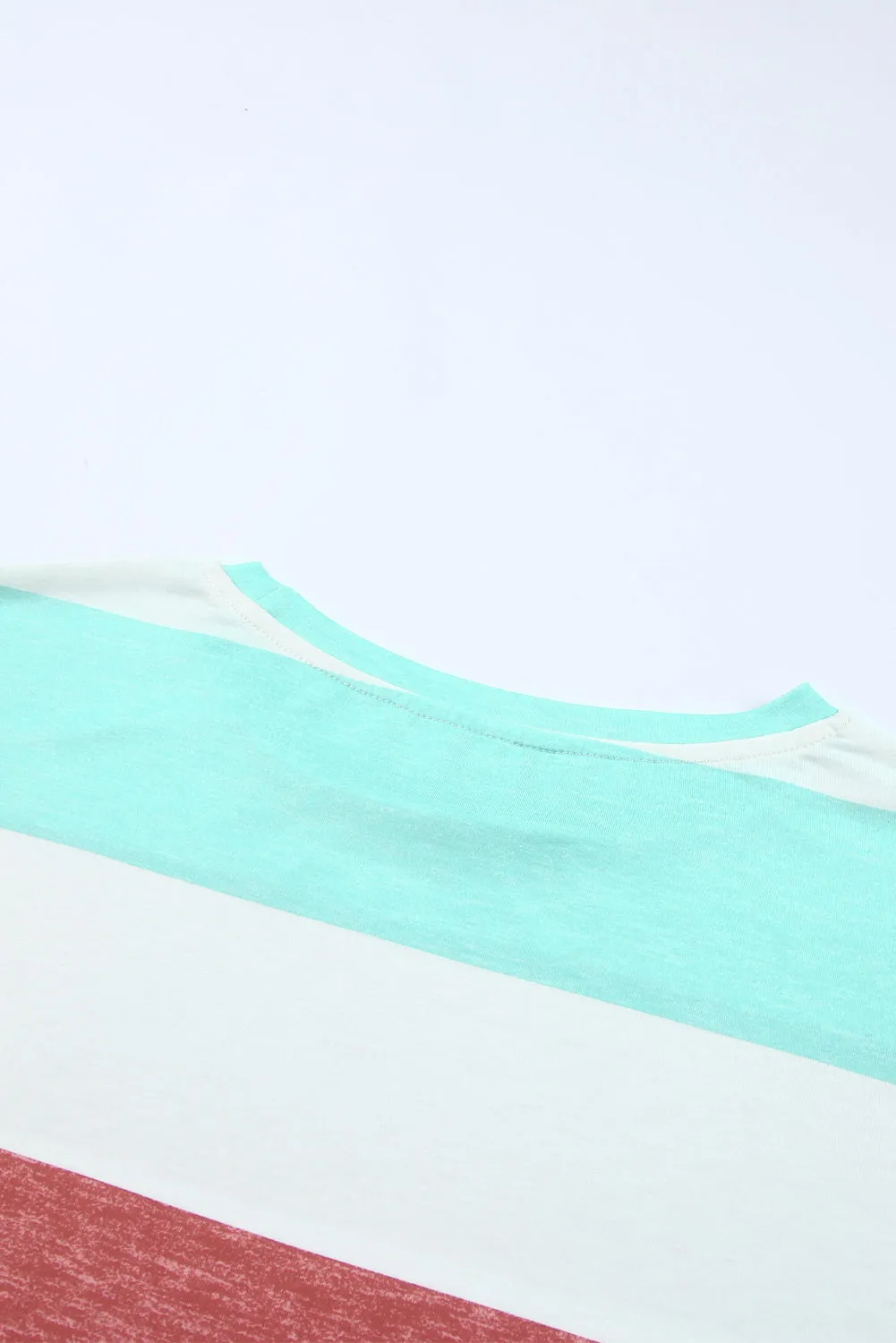 Green Plus Size Colorblock Pullover Top