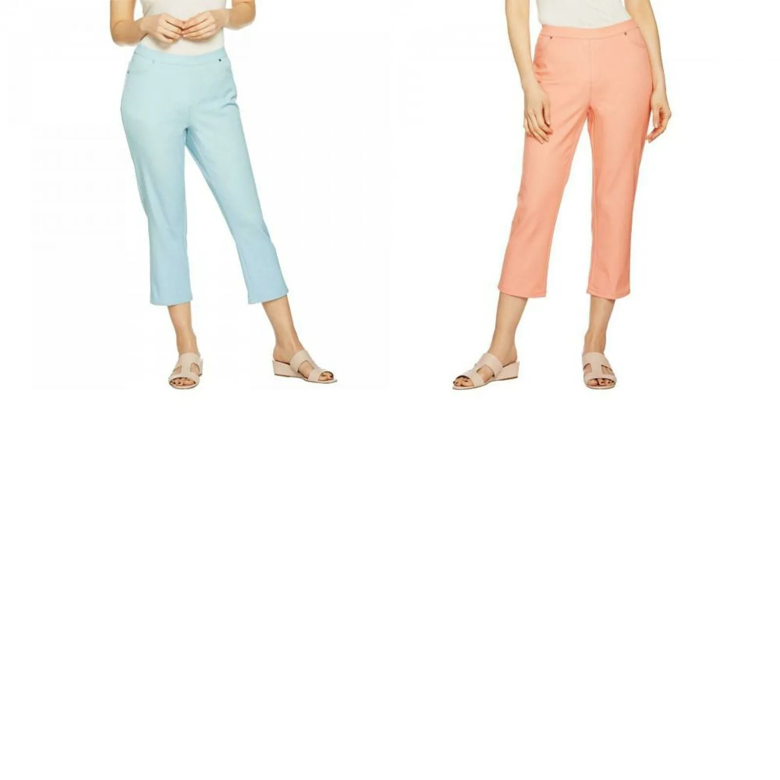 H by Halston Women's Petite Studio Stretch Crop Pull On Pants