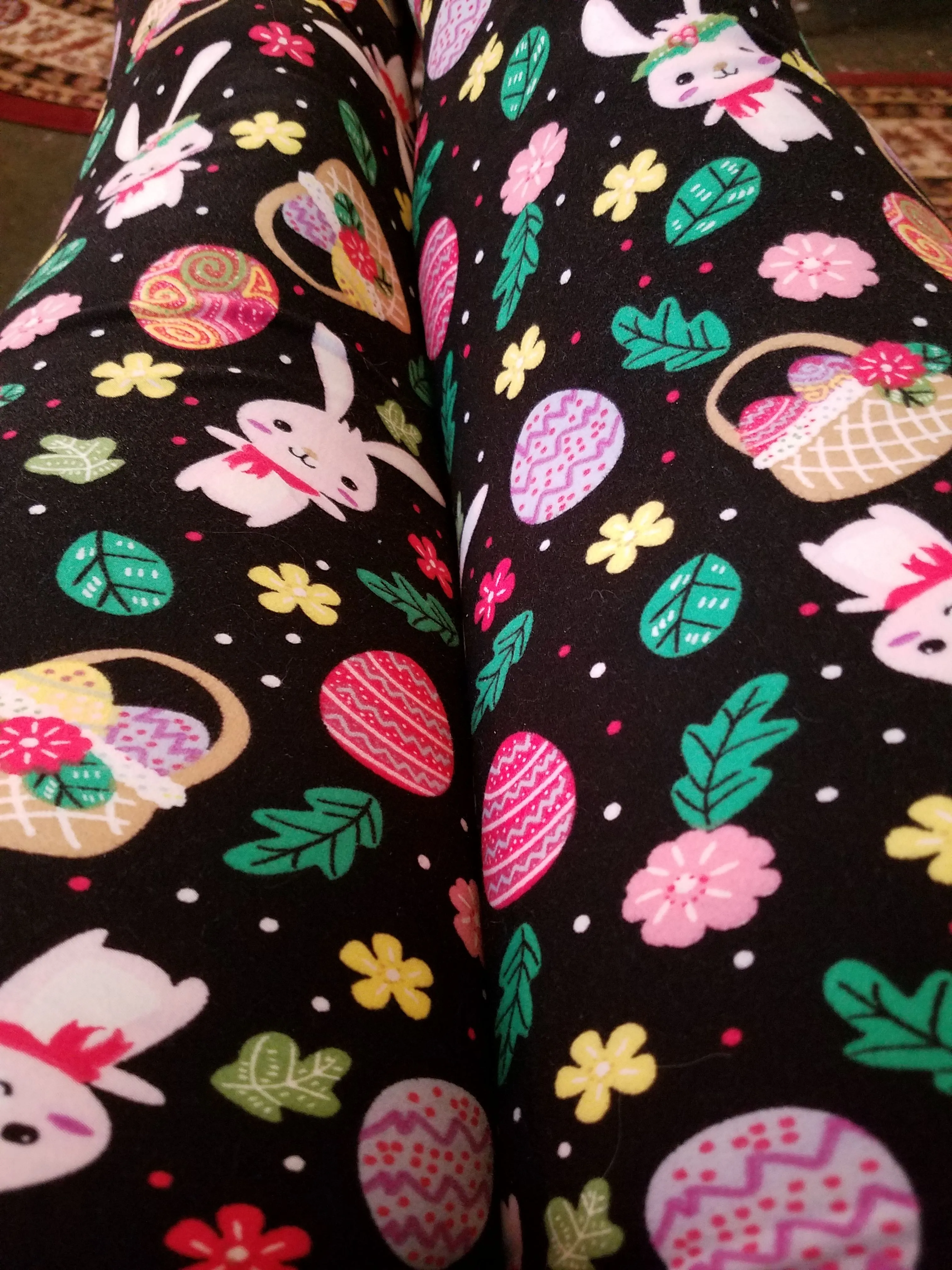 Happy Easter -  Curvy Plus Size Easter Leggings