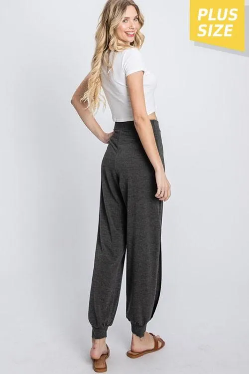 HAREM PANTS W/SIDE SLIT | CURVY |