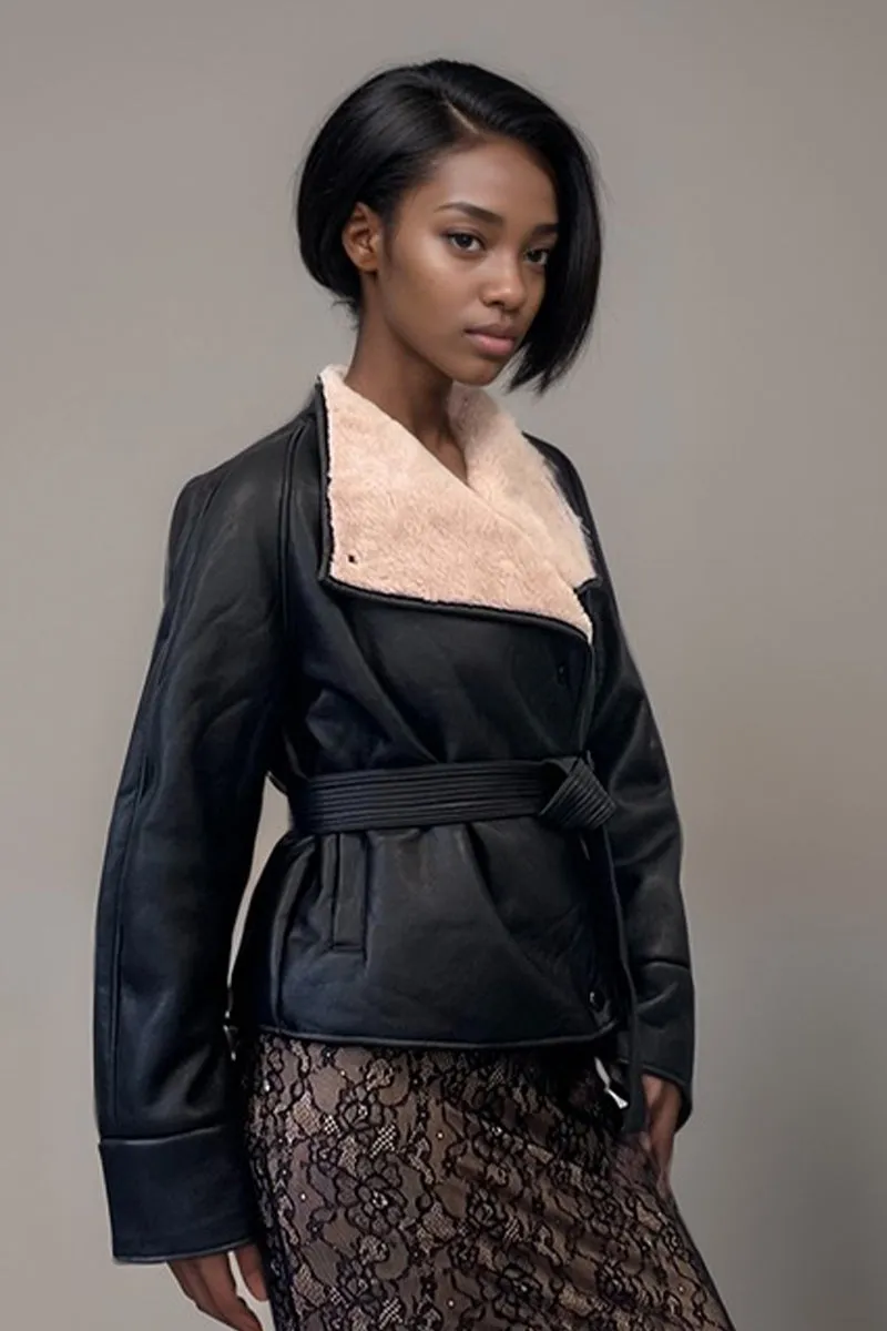 HCT005 Faux Leather Coat Outerwear