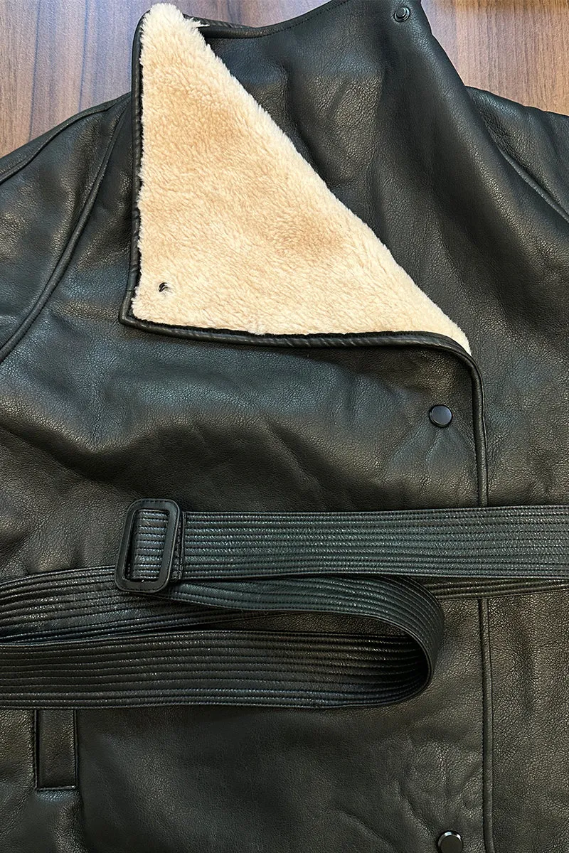 HCT005 Faux Leather Coat Outerwear