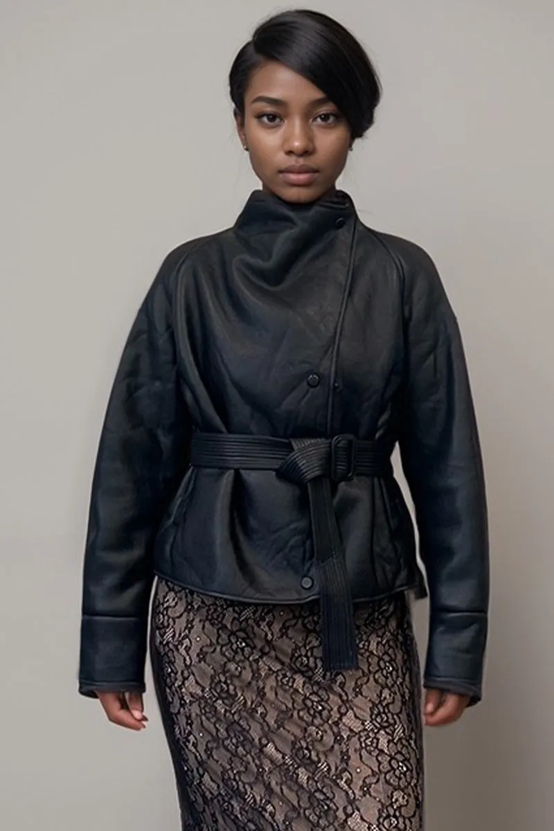 HCT005 Faux Leather Coat Outerwear