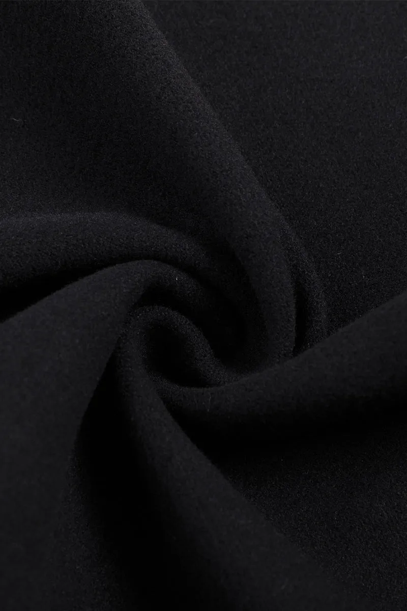 HCT1043 Chic Contrast Stitch Wool Coat Outerwear