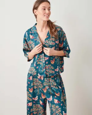 Hen House - Petite Satin Wildest Dream Set - Navy