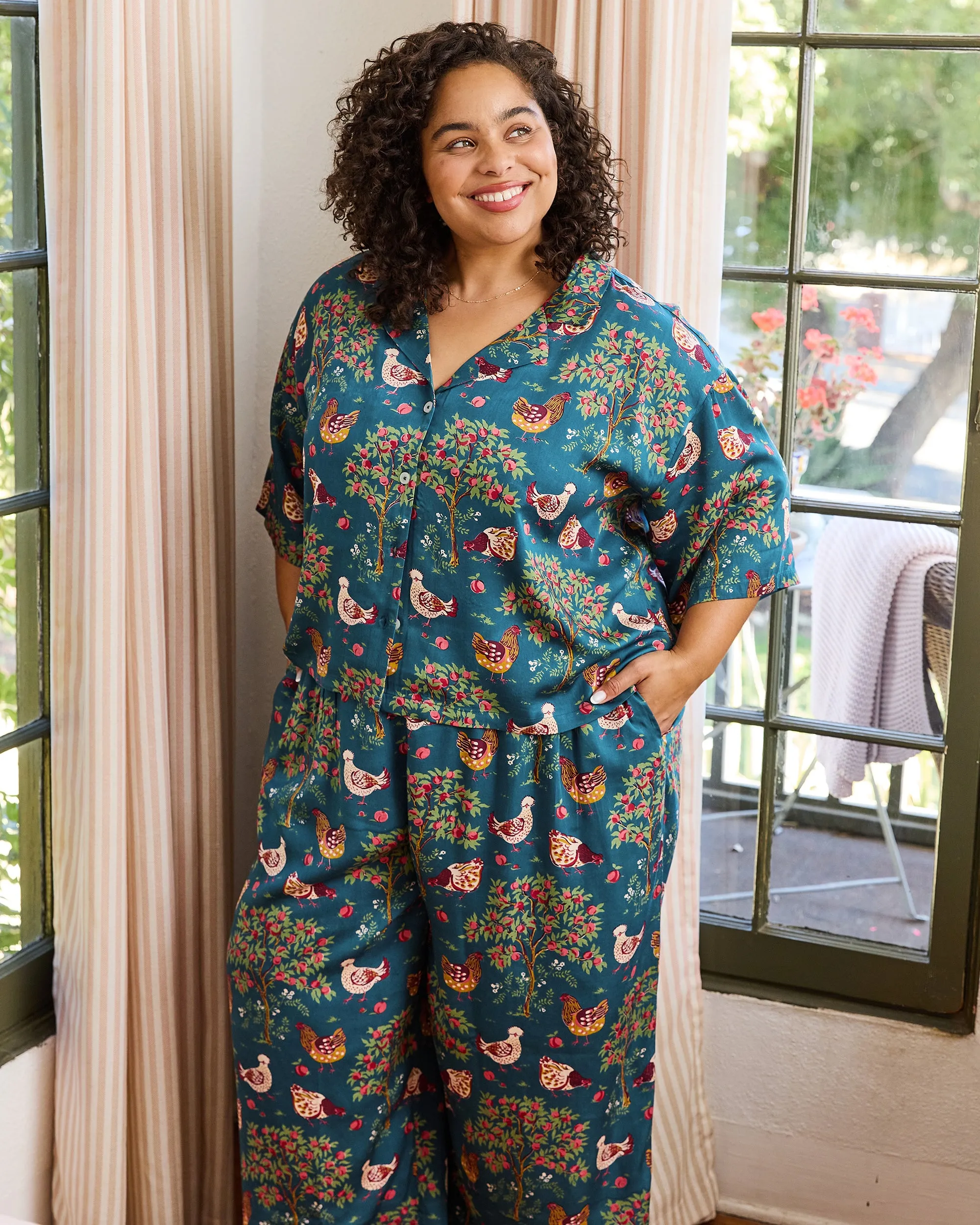 Hen House - Petite Satin Wildest Dream Set - Navy