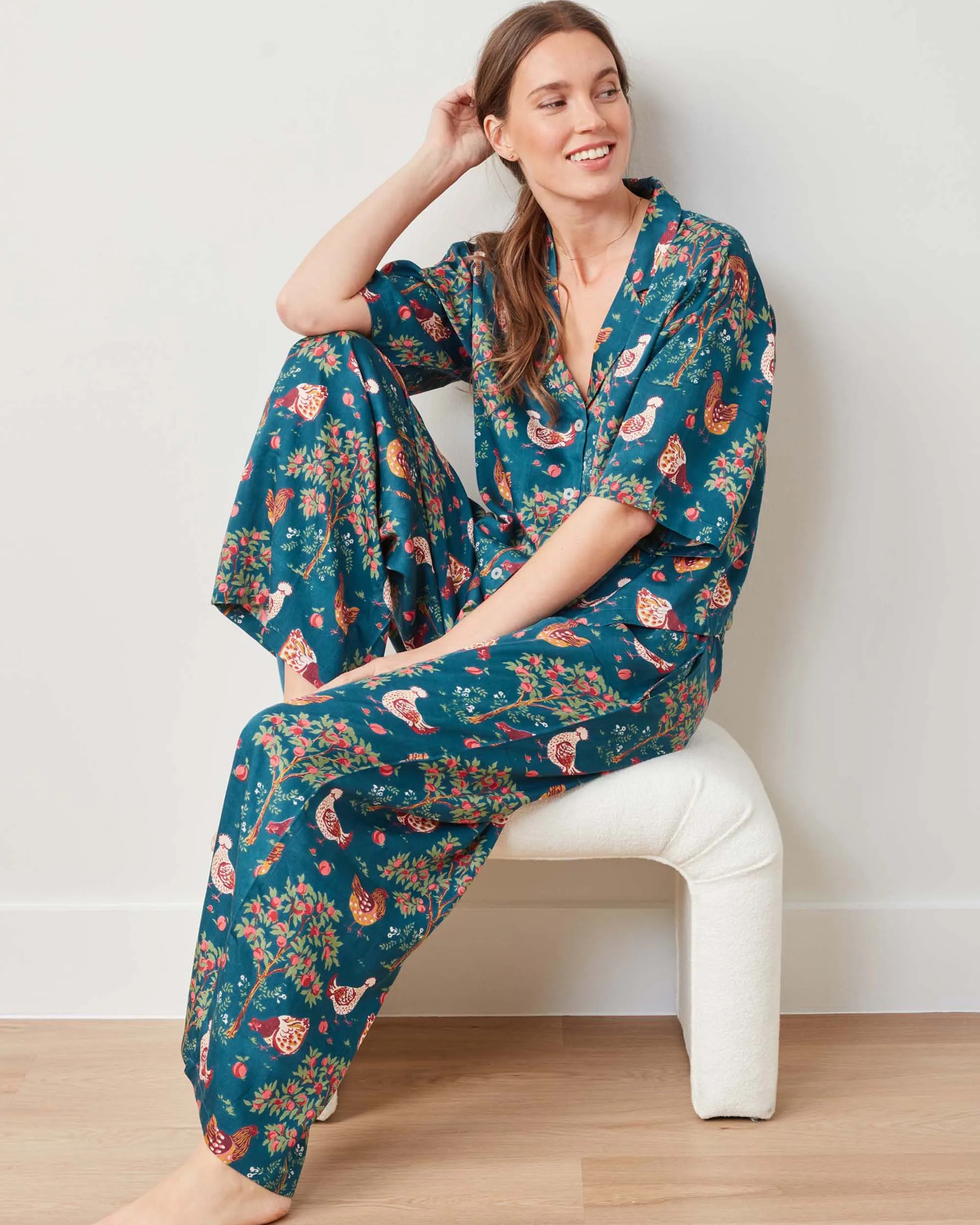 Hen House - Petite Satin Wildest Dream Set - Navy