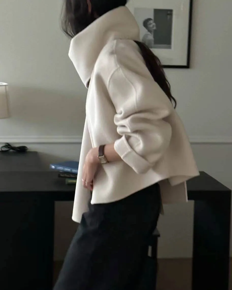 HERA WOOL JACKET WITH SCARF IVORY