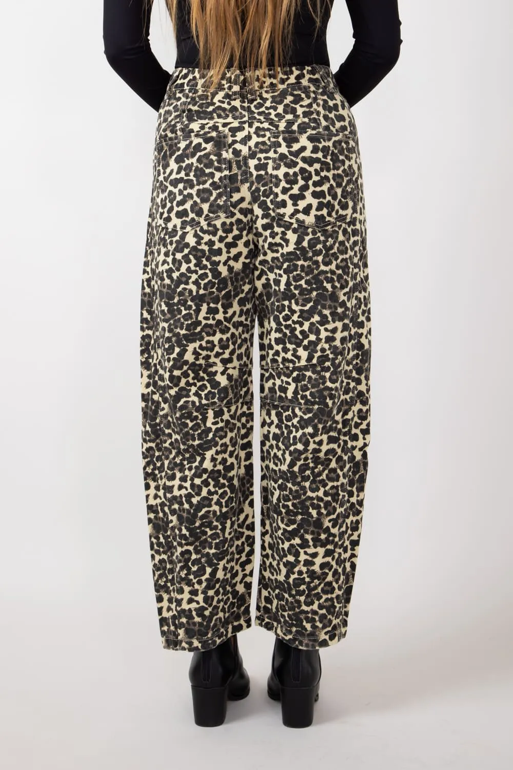 High Rise Barrel Jeans for Women in Leopard Print | MAP2740-ANIMAL