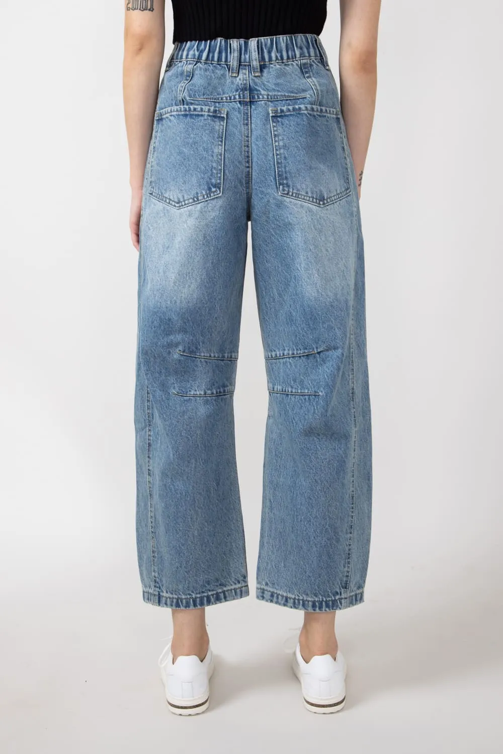 High Rise Barrel Wash Jeans for Women | MAP2740-DENIM