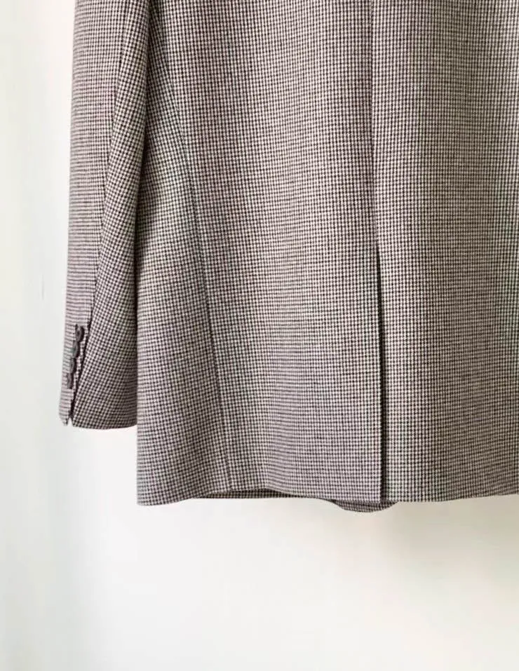 Houndstooth Wool Blazer Black