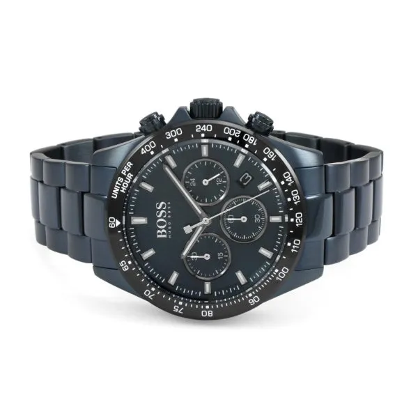 HUGO BOSS Hero Sport Lux Blue Stainless Steel Blue Dial Chronograph Quartz Watch for Gents - HUGO BOSS 1513758