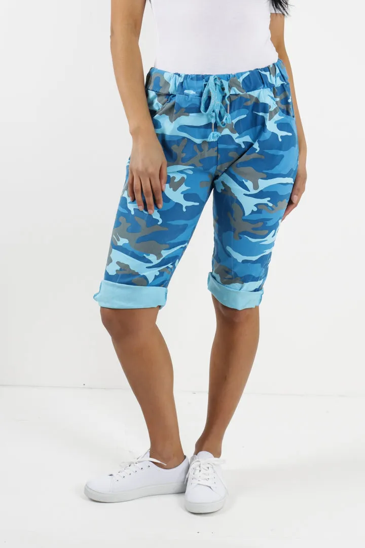 Italian Magic Shorts/Chinos Camo Turquoise
