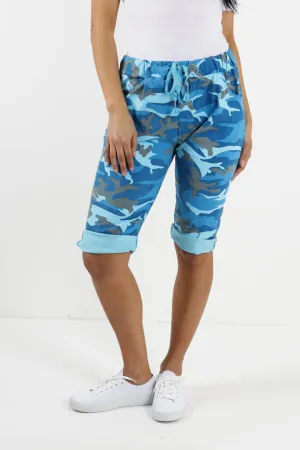 Italian Magic Shorts/Chinos Camo Turquoise