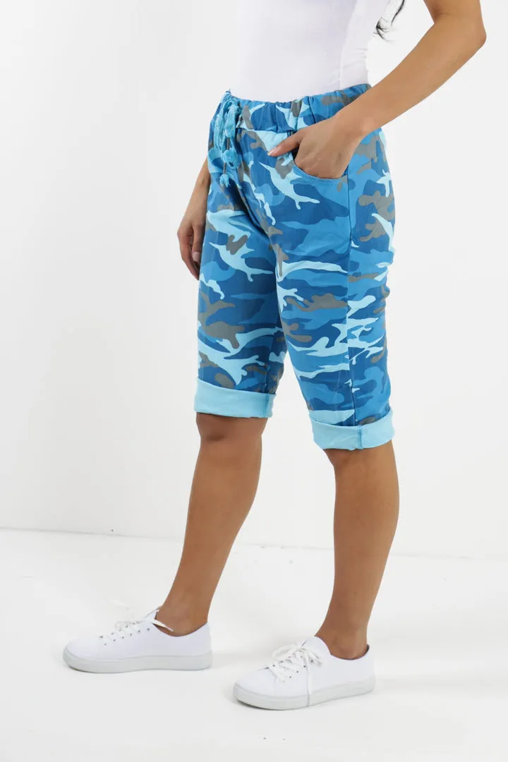 Italian Magic Shorts/Chinos Camo Turquoise