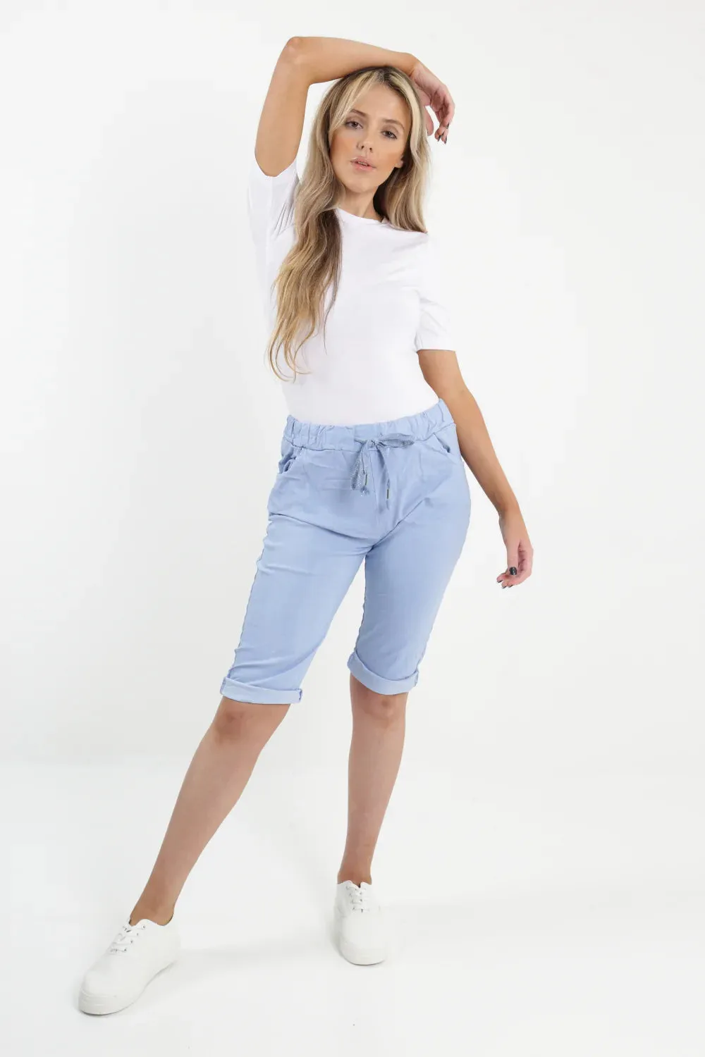 Italian Magic Shorts/Chinos Plain Sky Blue