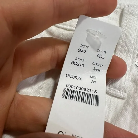 J crew 9&quot; toothpick jean in white wash