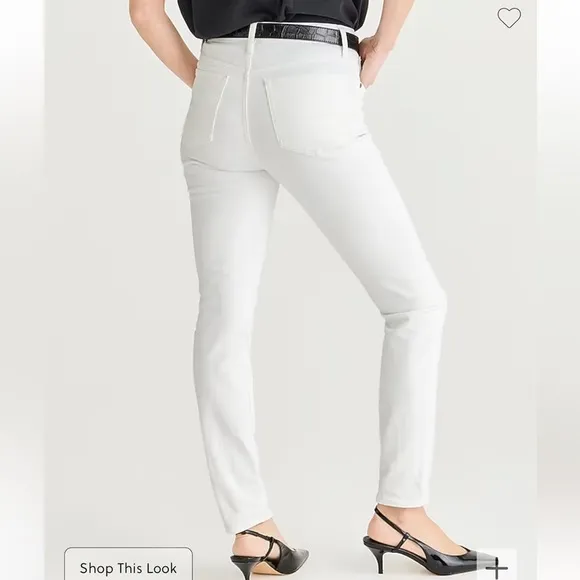 J crew 9&quot; toothpick jean in white wash