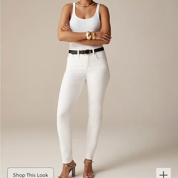 J crew 9&quot; toothpick jean in white wash