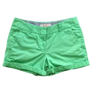 J CREW green cotton chino broke in shorts size 0 @L1