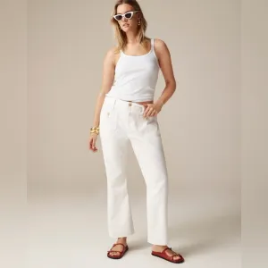 J. Crew Women’s Sailor mid-rise relaxed demi-boot jean in white