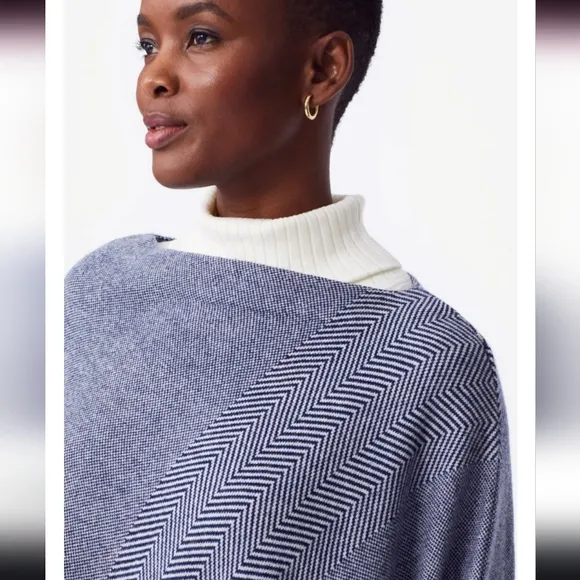 J. McLaughlin Poncho Sweater Wool Cashmere Outerwear Large / One Size Fits Most