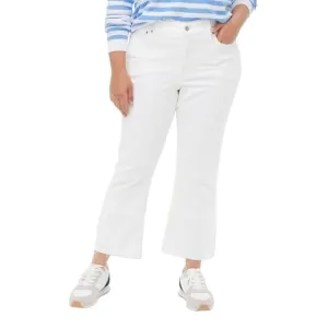 J.crew NWT Cropped Flare White Jean With Raw Hem Signature Stretch Sz 33 White