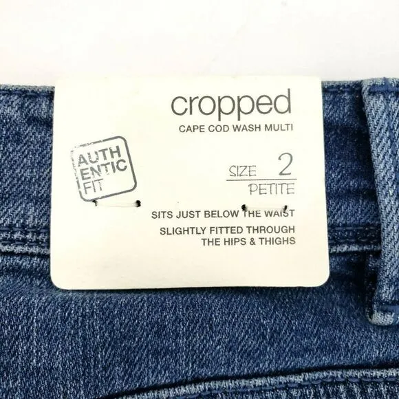 J. JILL Petites Jeans Cropped Cape Cod Embroidery