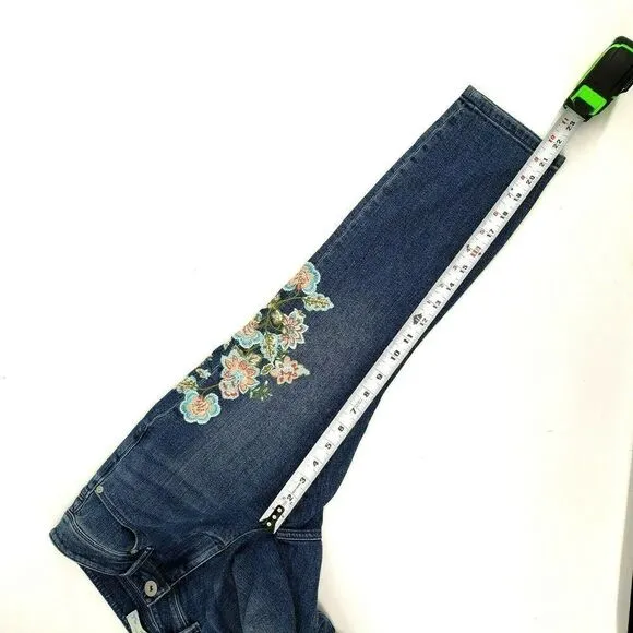 J. JILL Petites Jeans Cropped Cape Cod Embroidery