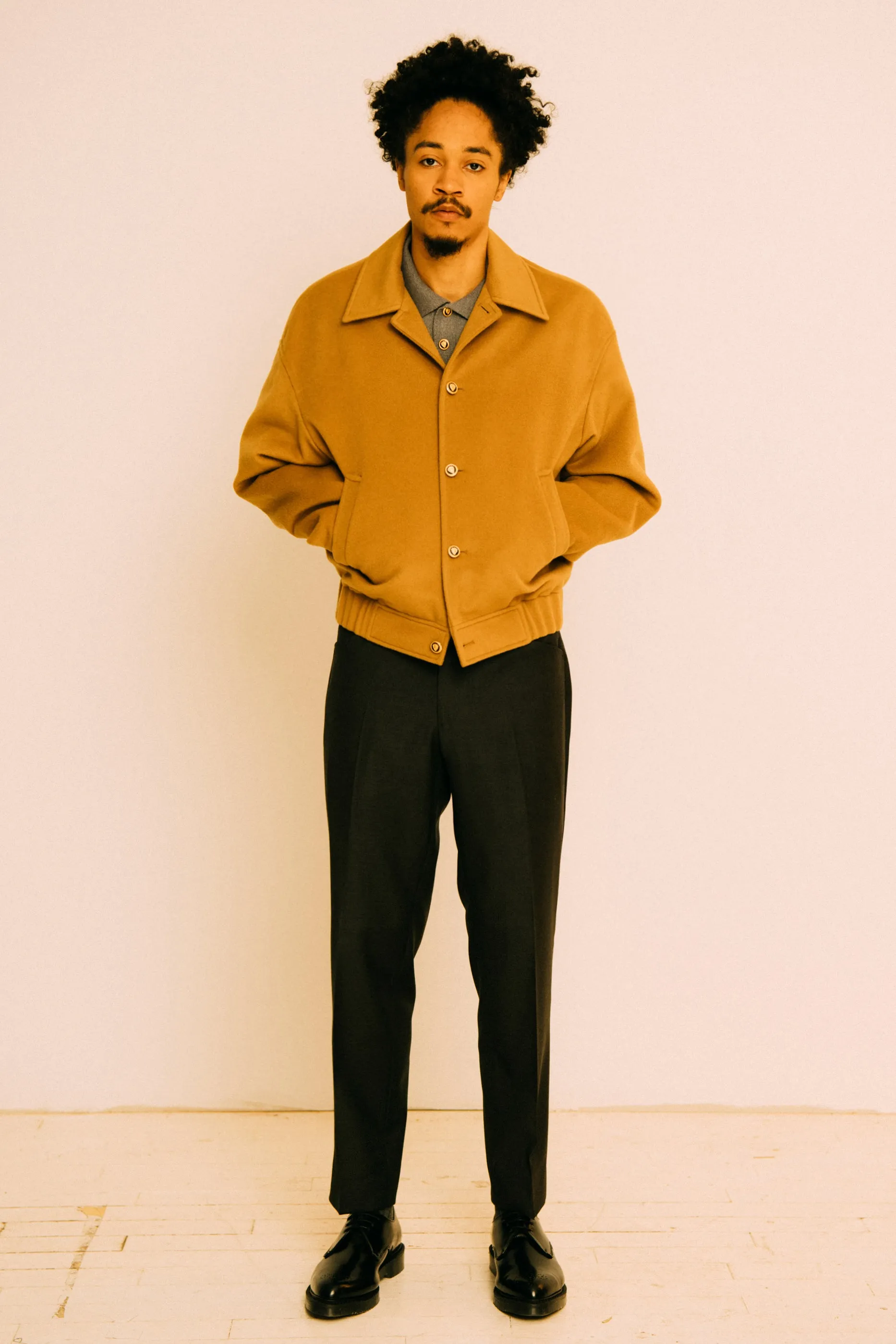 JOHNNIE WOOL CAMEL BLOUSON