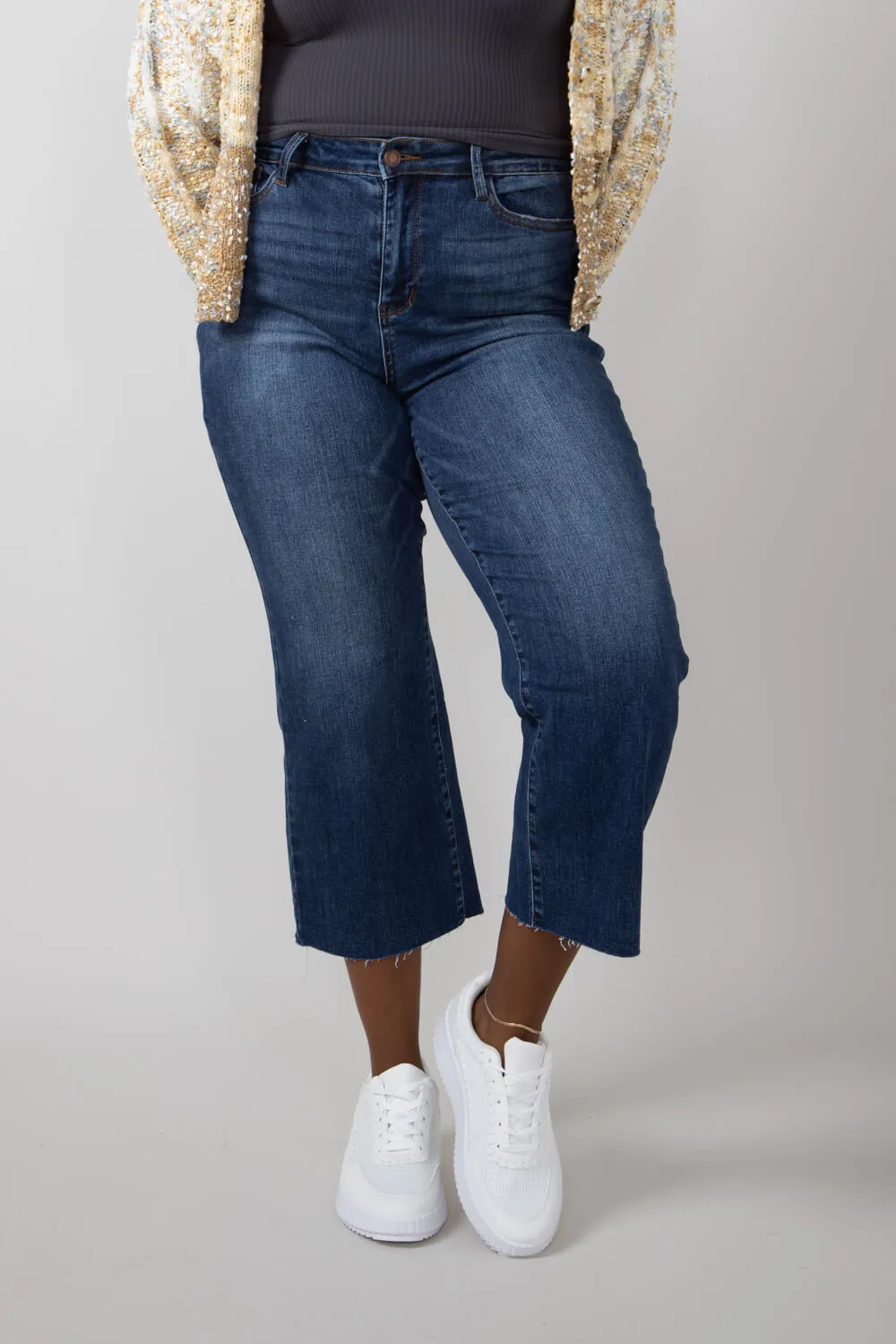 Judy Blue High Rise Wide Leg Cropped Jeans for Women | 88873REG
