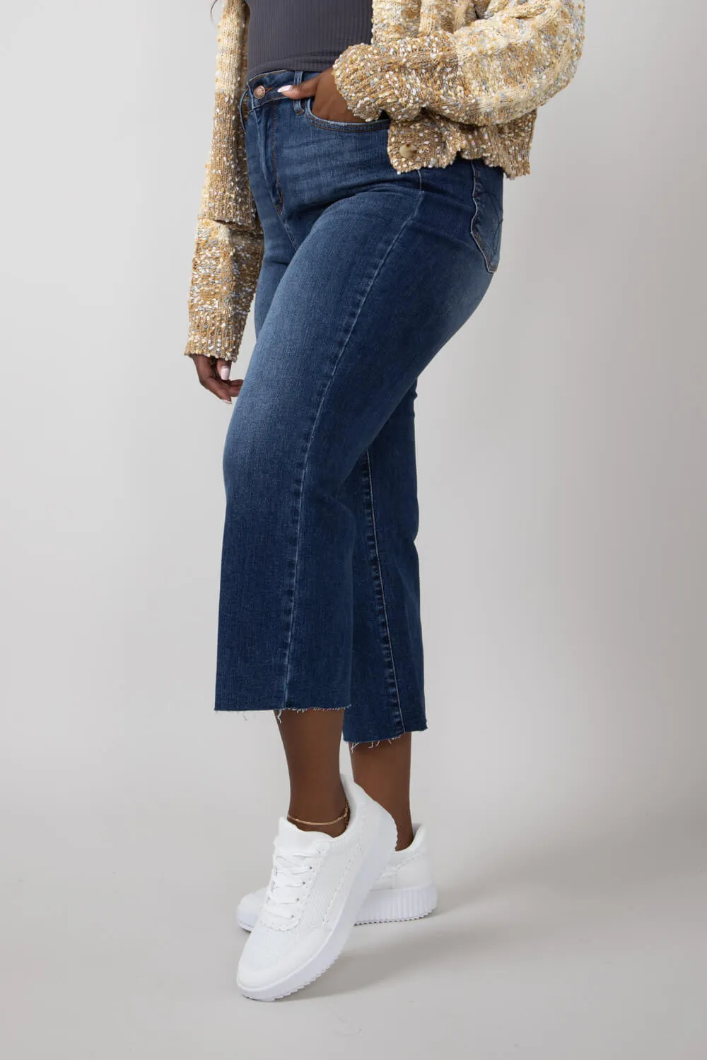 Judy Blue High Rise Wide Leg Cropped Jeans for Women | 88873REG
