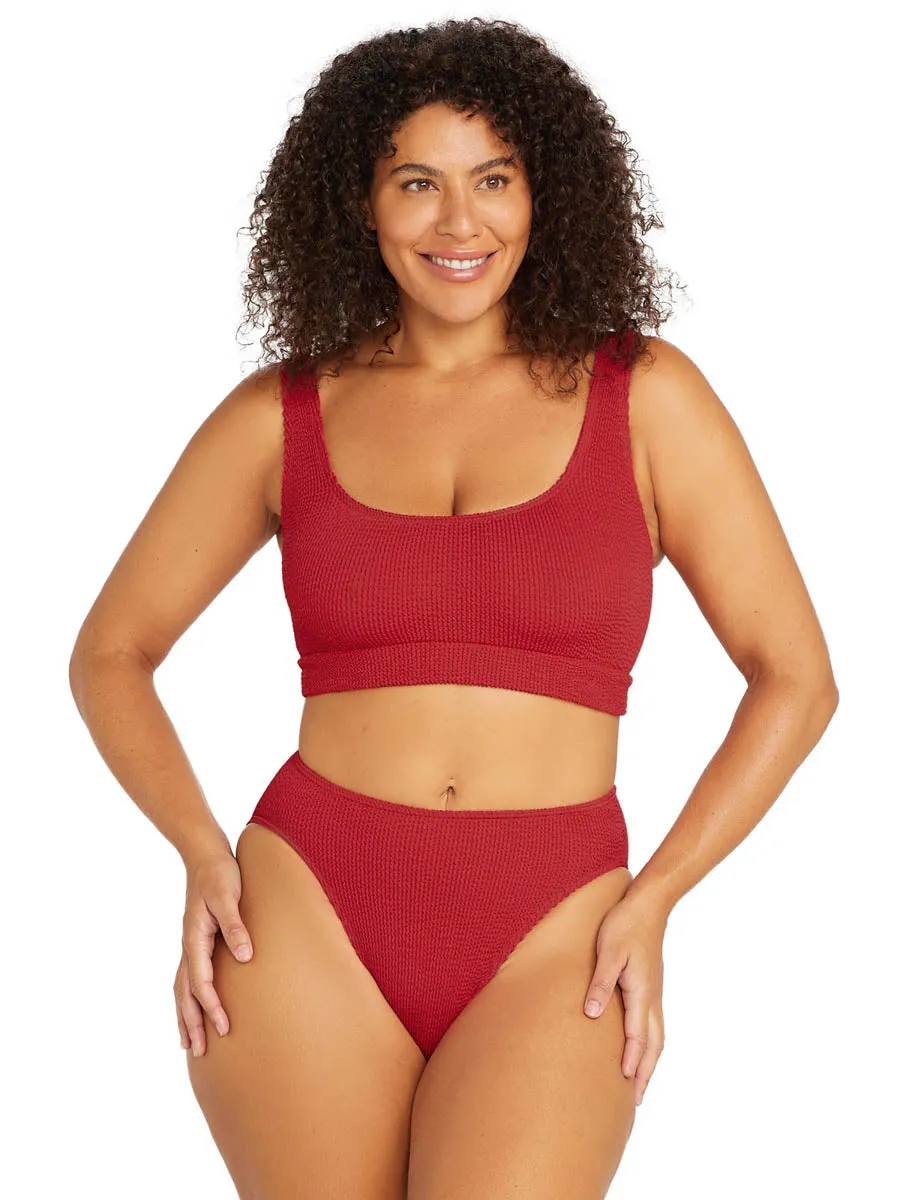 Kahlo Bikini Set in Crimson Red