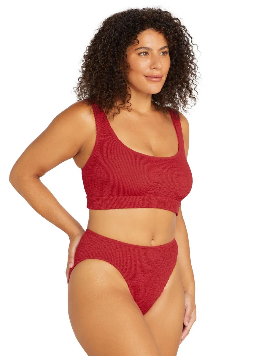 Kahlo Bikini Set in Crimson Red
