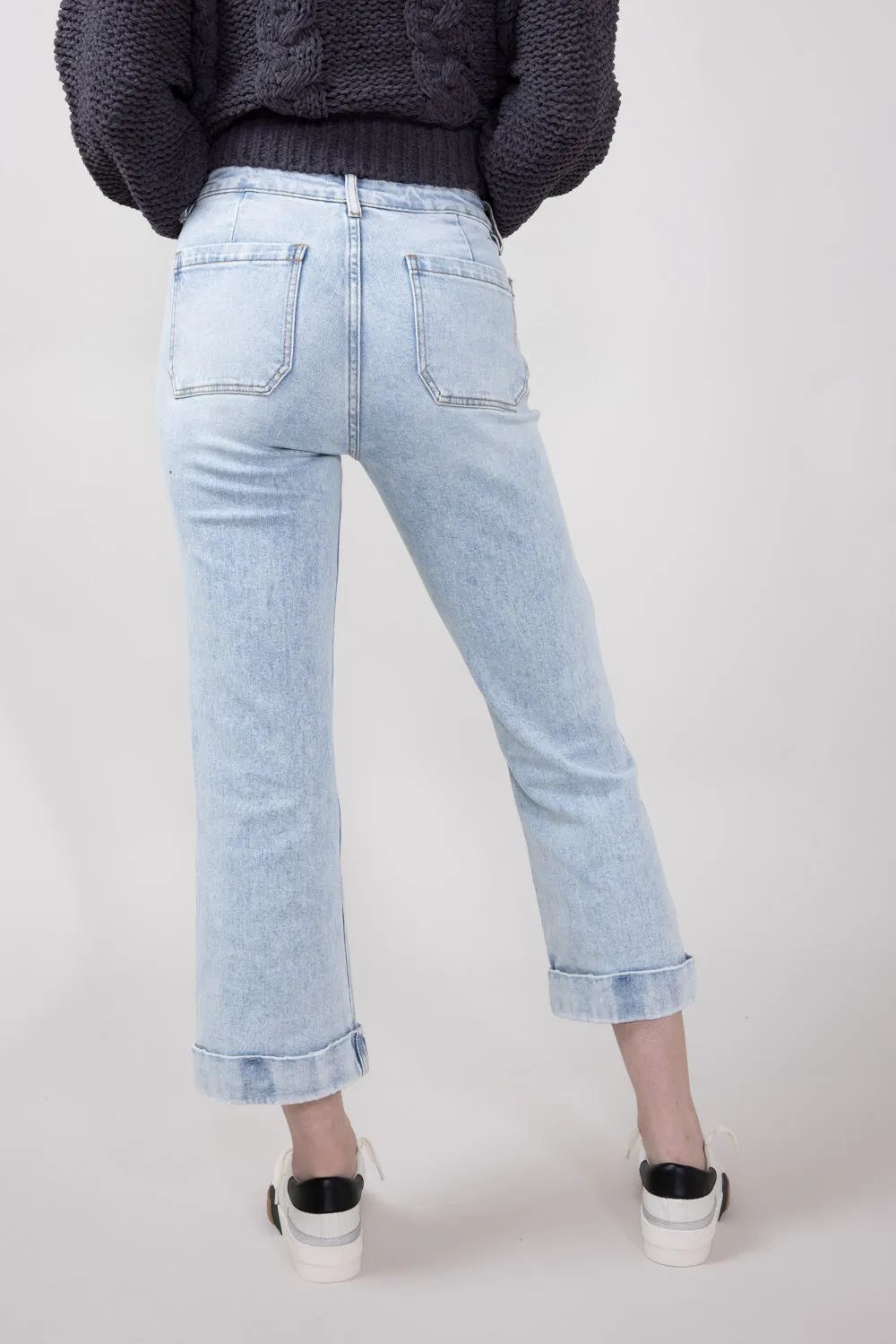 KanCan Mid Rise Cropped Flare Jeans for Women | KC78026L