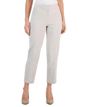 Kasper Womens Petite Mid Rise Seersucker Cropped Pants 10869382