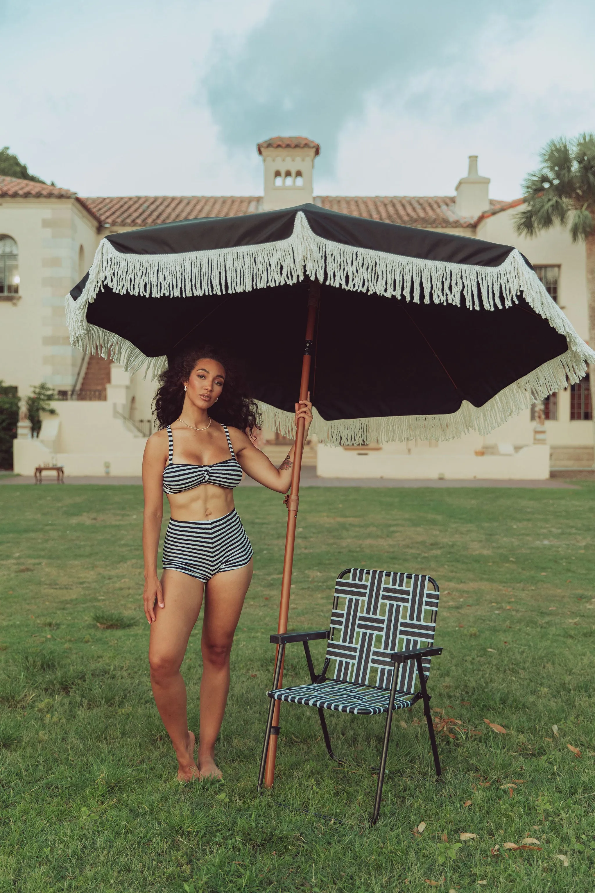 KB SWIM RETRO STRIPED SWIM SHORTS