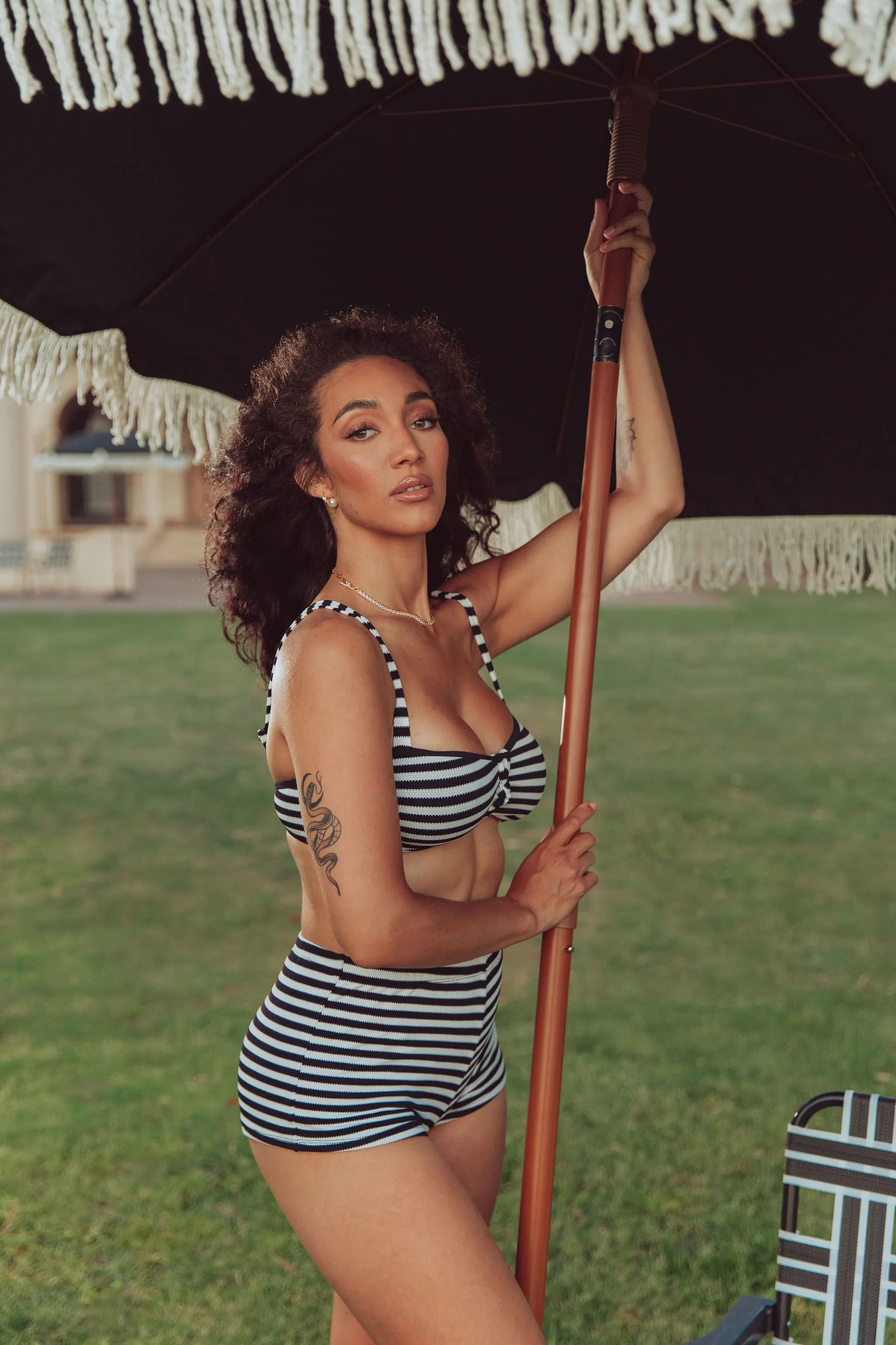 KB SWIM RETRO STRIPED SWIM SHORTS