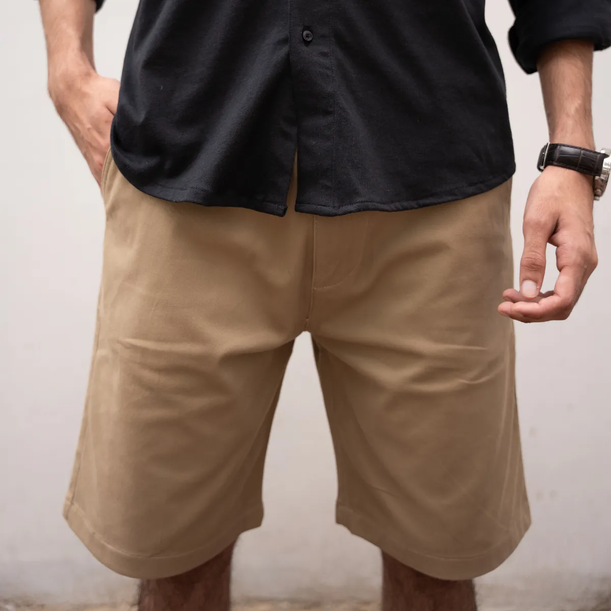 Khaki Cotton Men’s Shorts