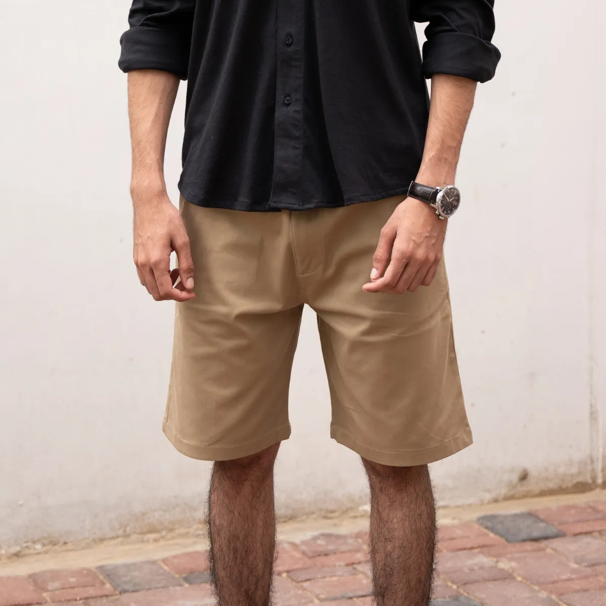 Khaki Cotton Men’s Shorts
