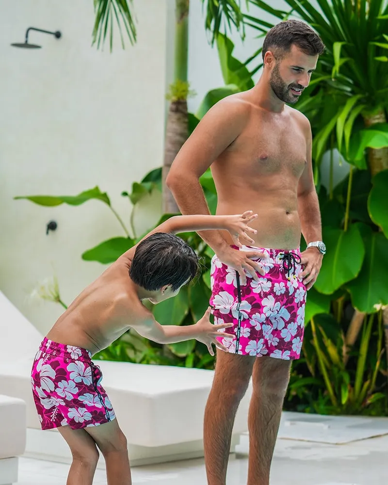 Kids Shorts-Hawaiian Red