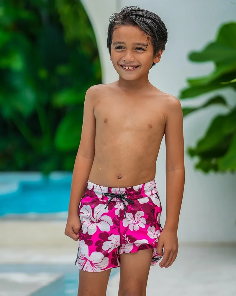 Kids Shorts-Hawaiian Red