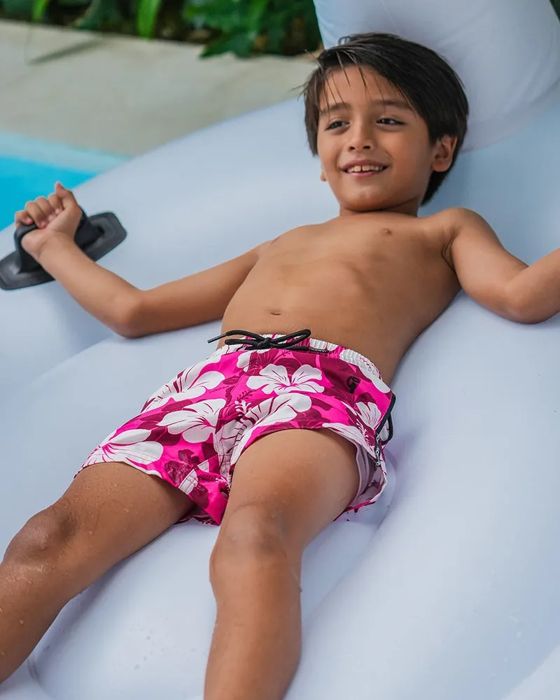 Kids Shorts-Hawaiian Red