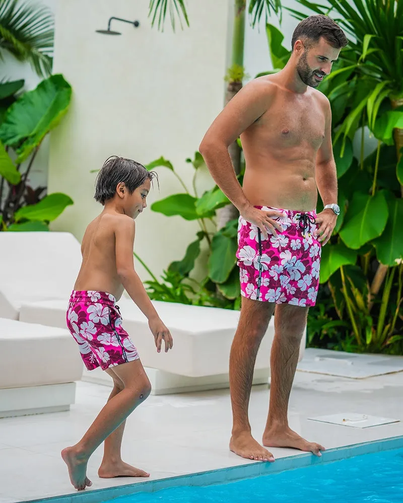 Kids Shorts-Hawaiian Red