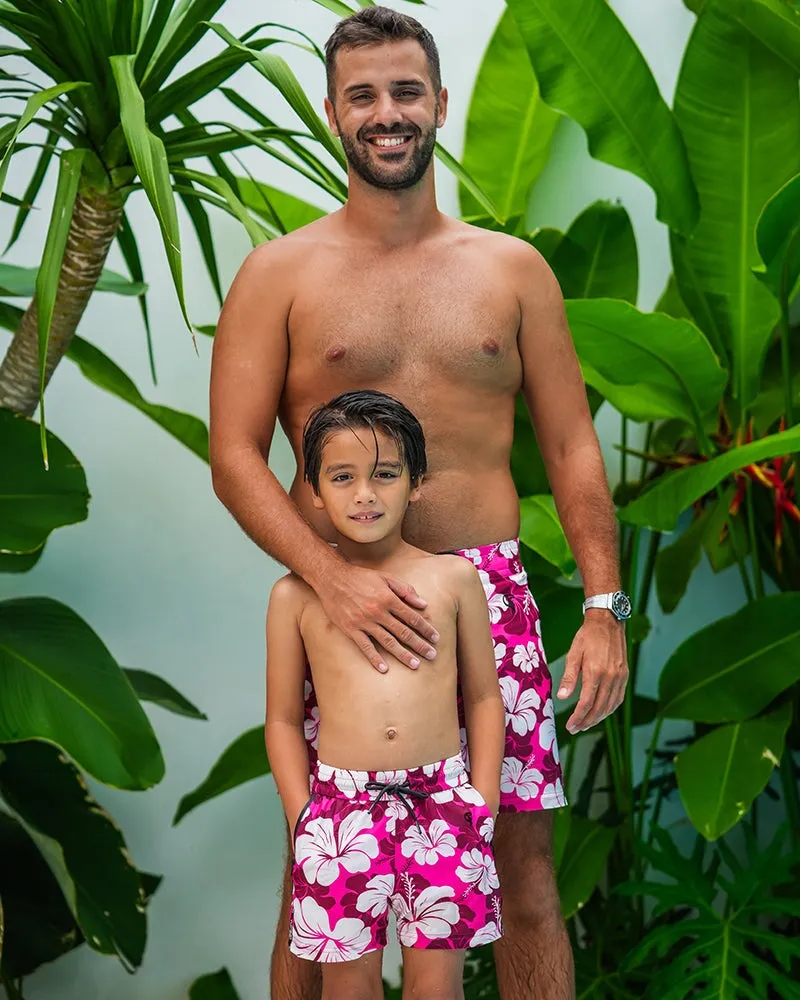 Kids Shorts-Hawaiian Red