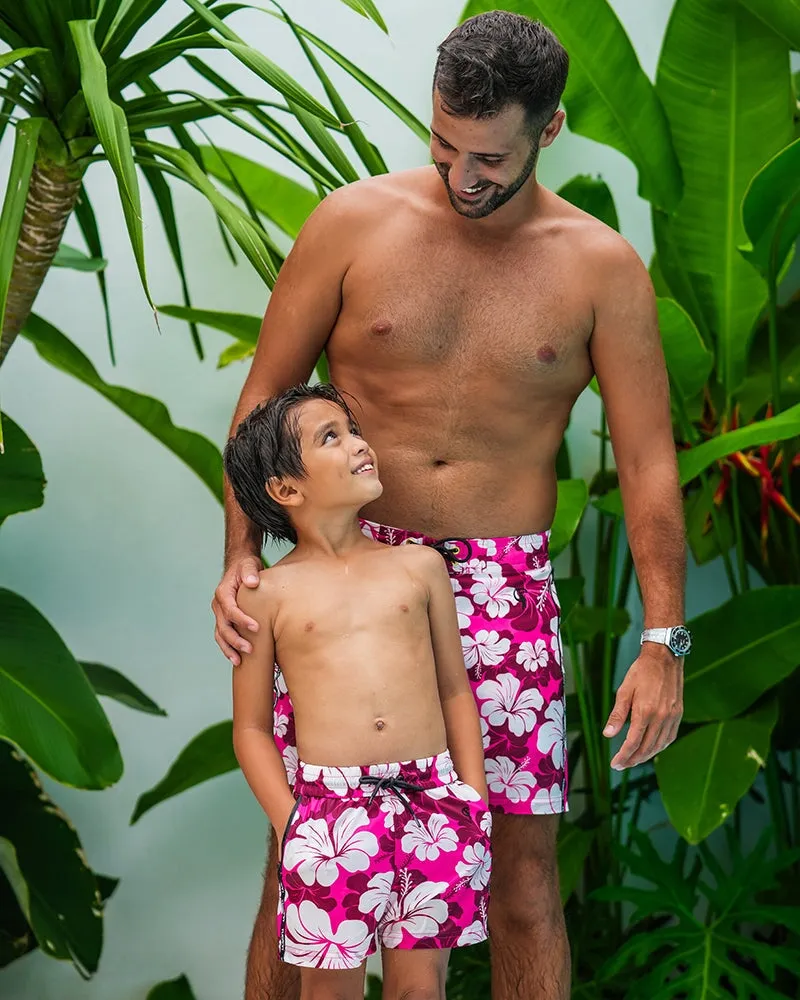 Kids Shorts-Hawaiian Red