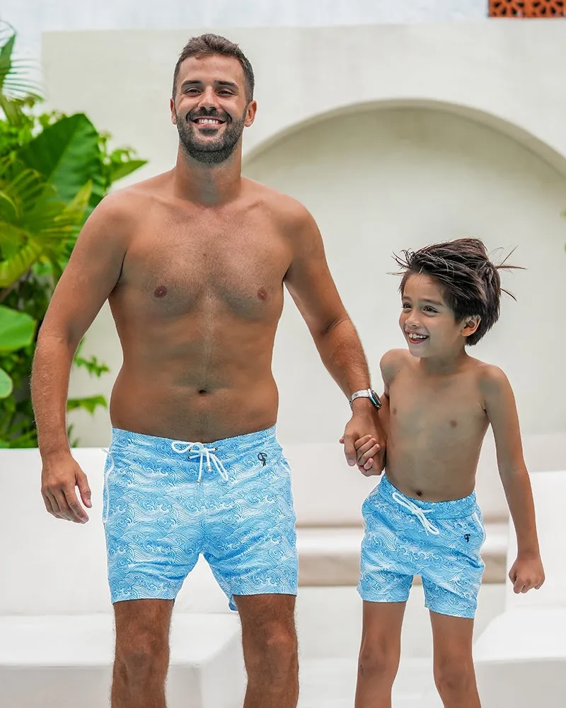 Kids Shorts-Make Waves Blue